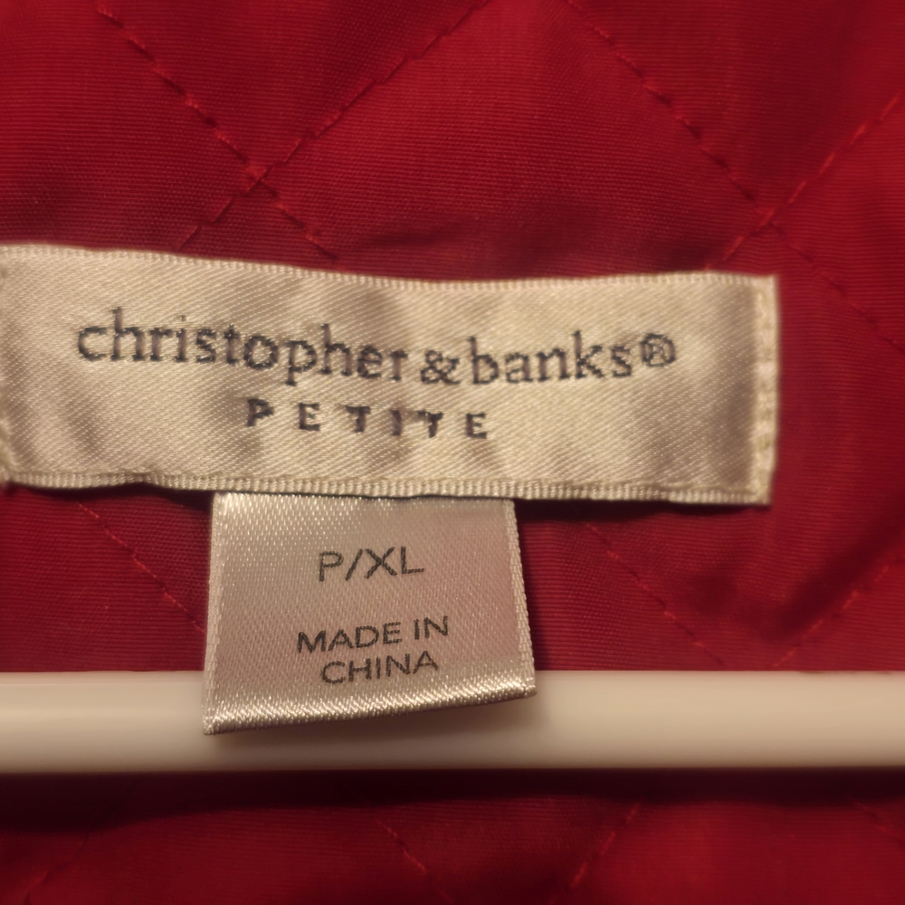 Christopher & Banks Vibrant Red Quilted Vest - Picture 2 of 4